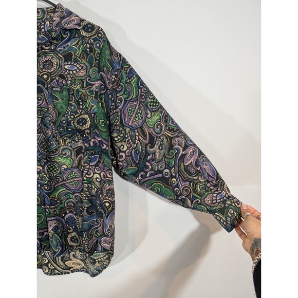 Vintage Guess Georges Marciano Men Acrylic Button Up Shirt Sz M Artsy Abstract - Picture 3 of 9
